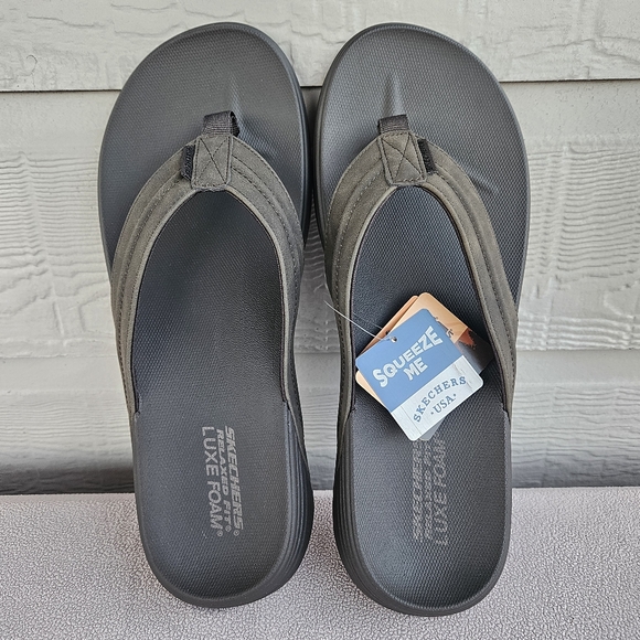 Skechers Patino Marlee Thong Flip Flop Sandal Men 13 Brown Relaxed Fit Luxe Foam - Picture 8 of 11